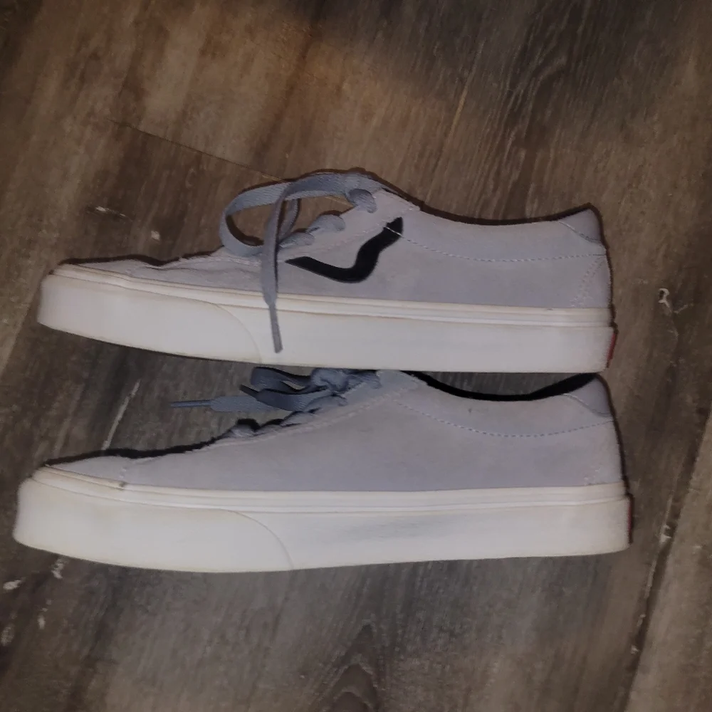 Vans Off the Wall tennis skateboard shoes Womens 8/mens 6.5 Grey‎ Suede-b…